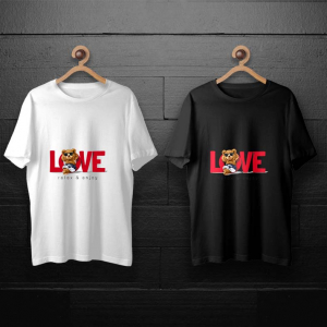 طرح لایه باز خرس تدی با نوشته عشق برای چاپ روی انواع تیشرت